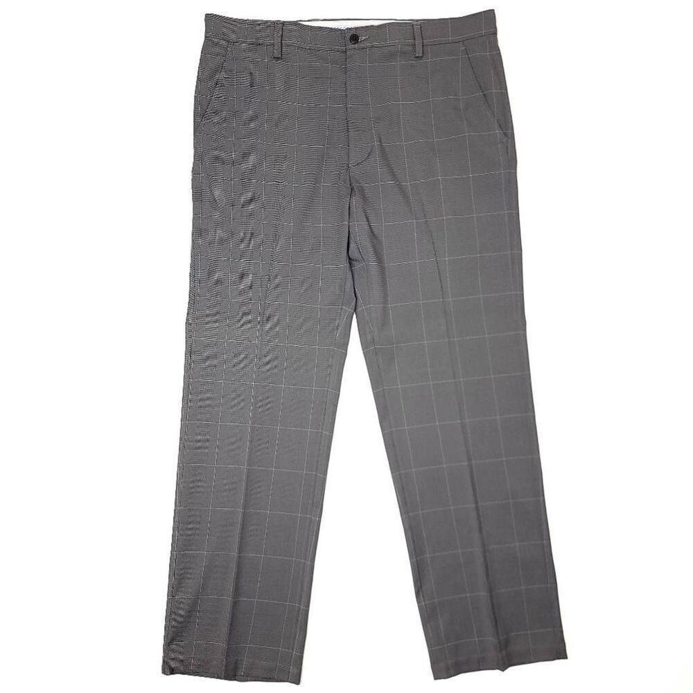 FootJoy FJ Golf Pants Mens 38x30 Gray Windowpane Stretch Outdoors Straight Leg